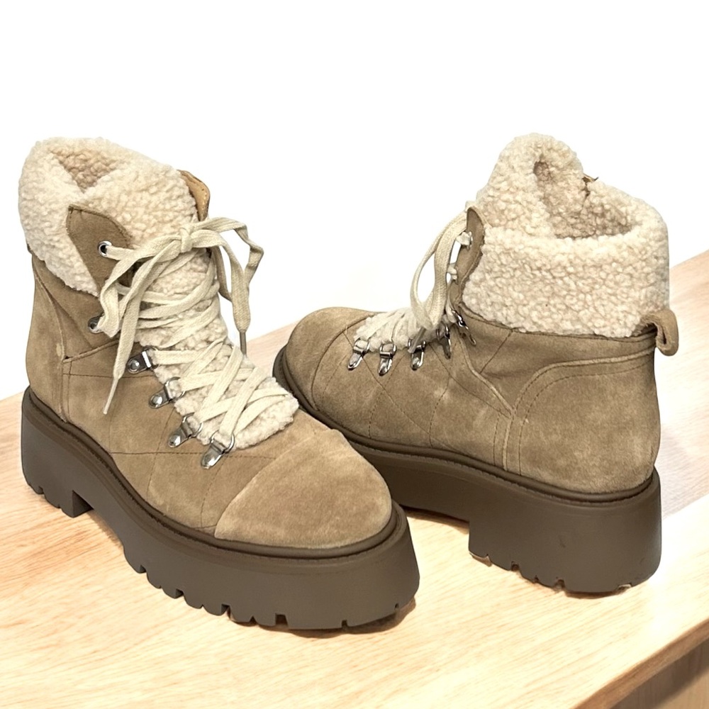 🆕 NWT Steve Madden Reyen Platform Boot Oatmeal Suede
